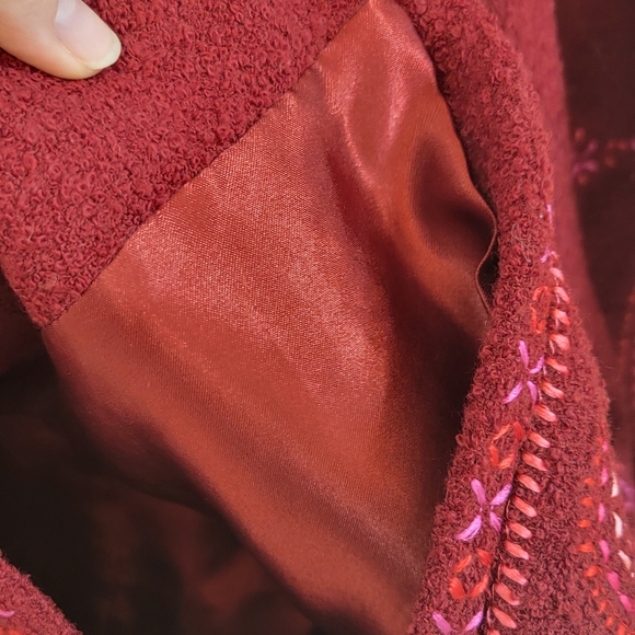 Linea By Louis Dell' Olio New Floral Paisley Boho‎ Cabincore Wool Jacket Womens - Picture 5 of 13